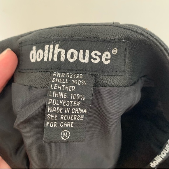 Women’s Y2K Dollhouse Leather Exposed Stitching Knee Length Skirt Size M - Picture 6 of 9